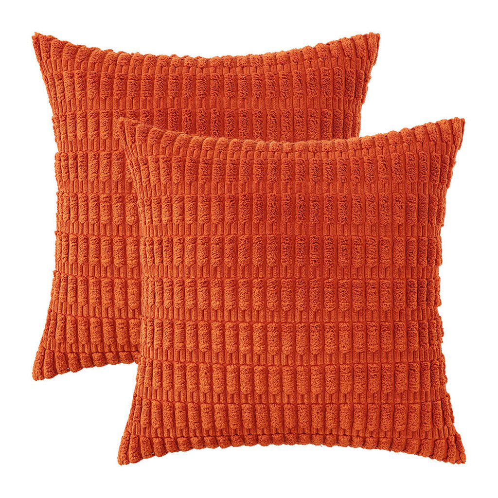 Set of 2 Cushions with New Corduroy Design Covers Included - 45x45cm