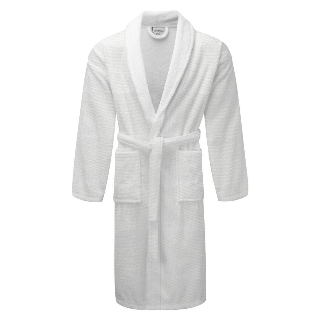Premium 2in1 'Waffle Outer' 'Towelling Inner' 100% Cotton Dressing Gowns - Shawl Collar
