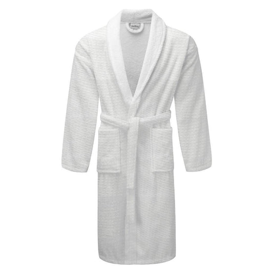 Premium 2in1 'Waffle Outer' 'Towelling Inner' 100% Cotton Dressing Gowns - Shawl Collar