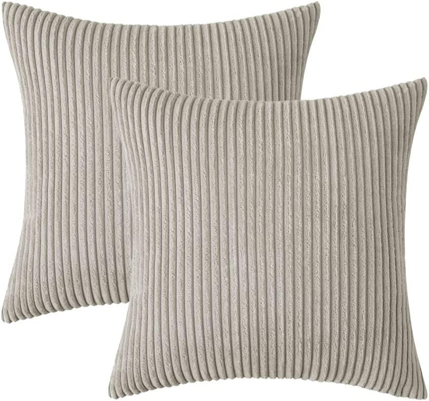 Set of 2 Cushions with Corduroy Covers Included - 45x45 cm