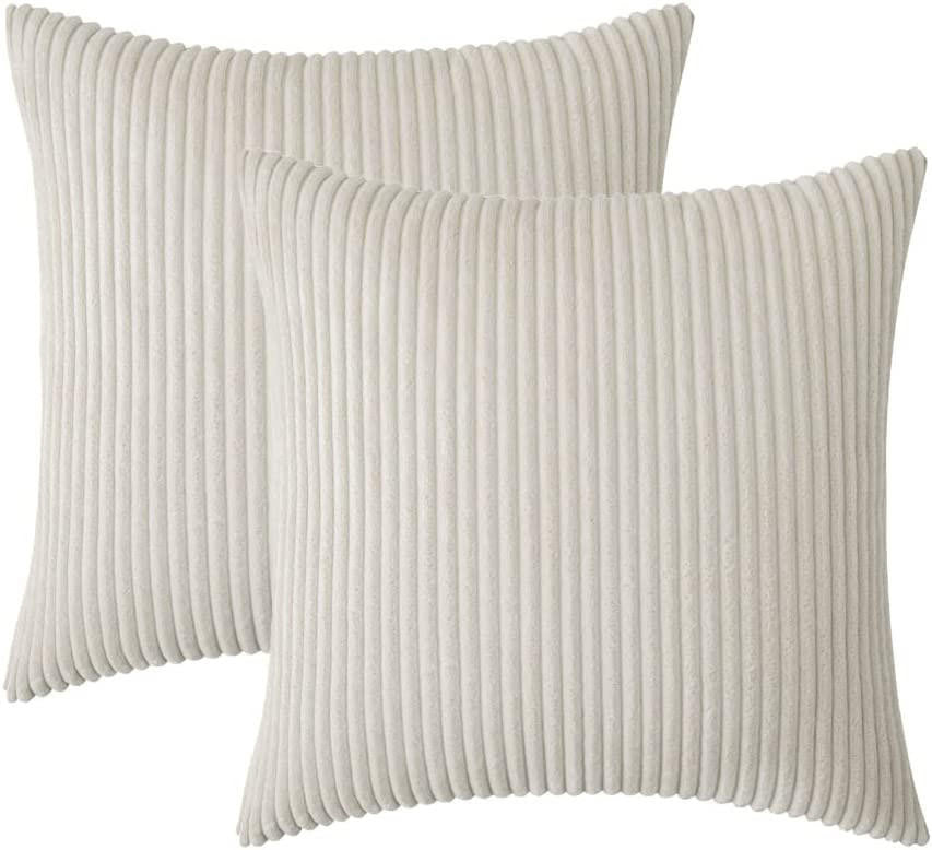 Set of 2 Cushions with Corduroy Covers Included - 45x45 cm