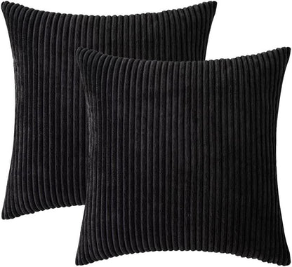 Set of 2 Cushions with Corduroy Covers Included - 45x45 cm