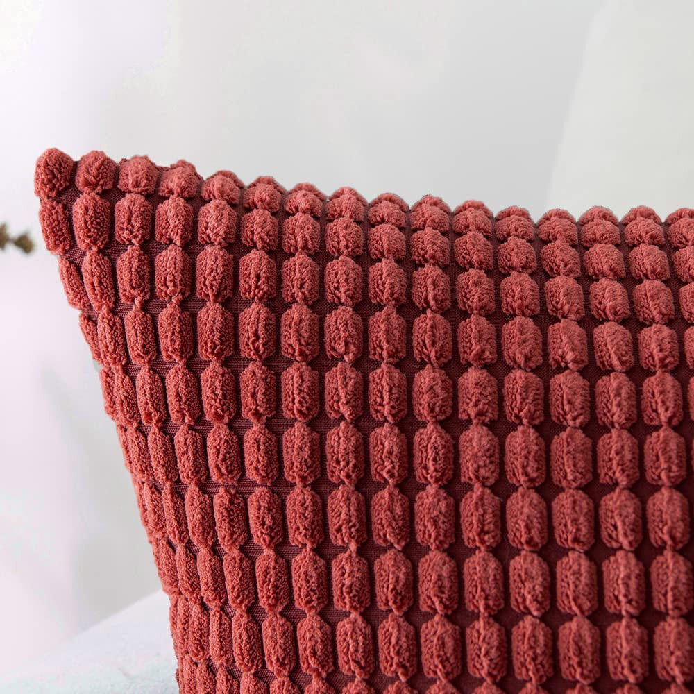 Set of 2 Cushions with Corn Corduroy Covers Included - 45x45 cm