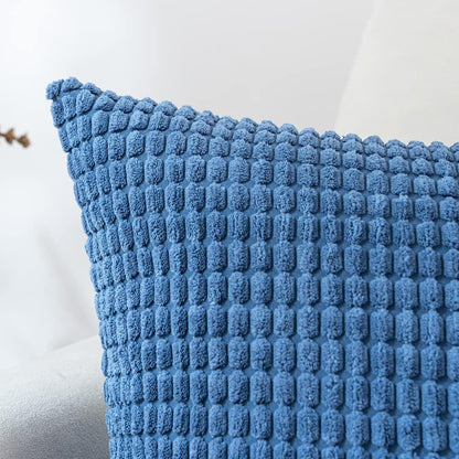 Set of 2 Cushions with Corn Corduroy Covers Included - 45x45 cm