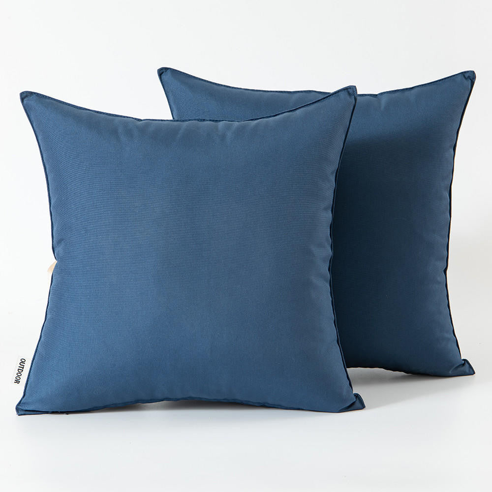 Set of 2 Outdoor Cushions with Waterproof Covers Included - 45x45 cm