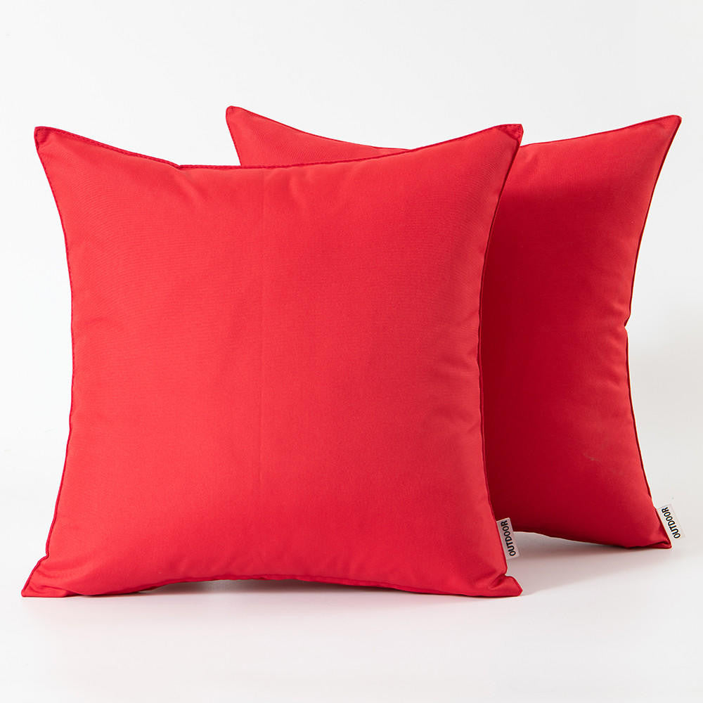 Set of 2 Outdoor Cushions with Waterproof Covers Included - 45x45 cm