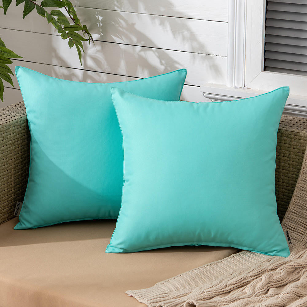 Set of 2 Outdoor Cushions with Waterproof Covers Included - 45x45 cm