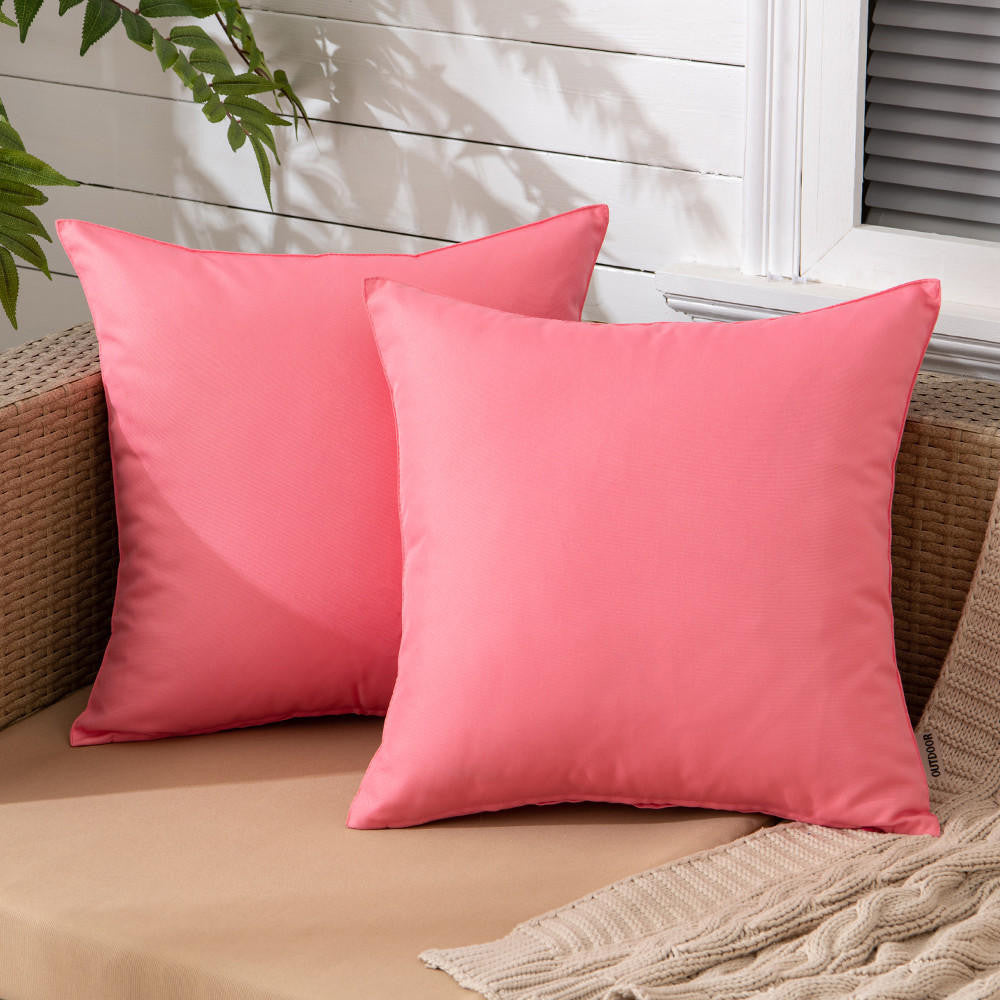 Set of 2 Outdoor Cushions with Waterproof Covers Included - 45x45 cm