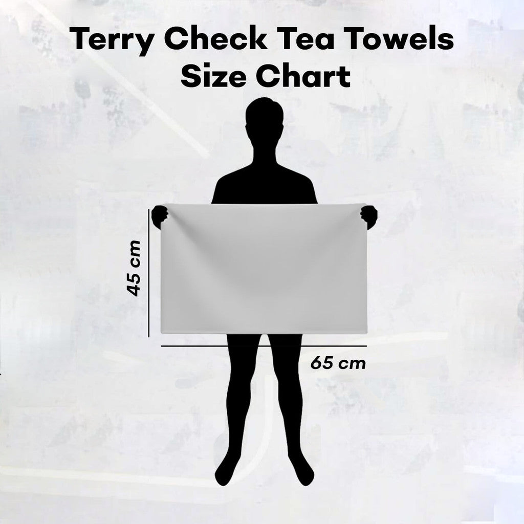 Terry Check Tea Towels - 100% Cotton