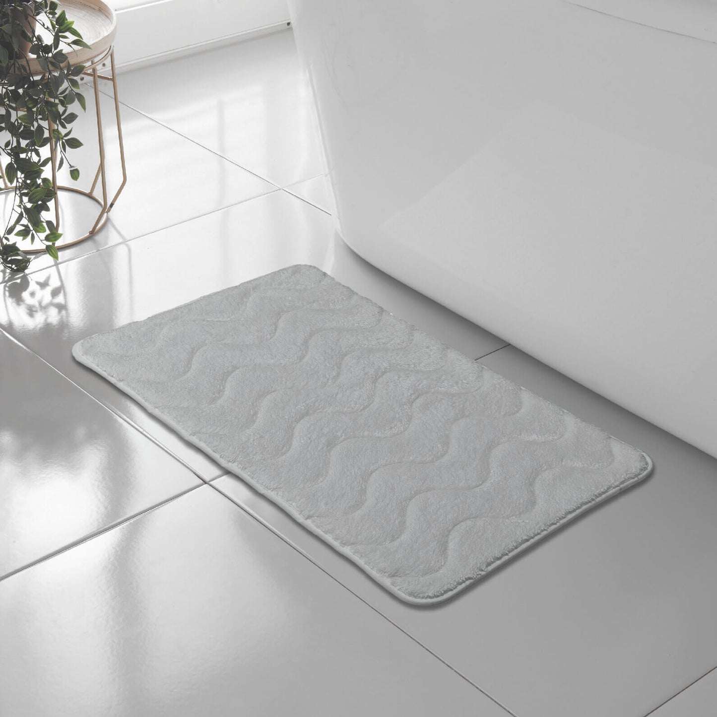 Wave Design Memory Foam Bath Mat